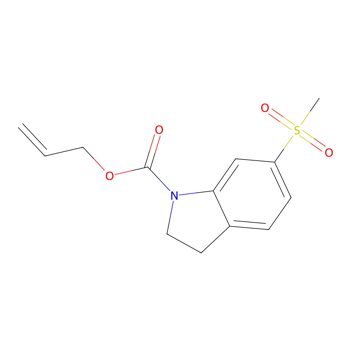 prop-2-en-1-yl 6-methanesulfonyl-2,3-dihydro-1H-indole-1-carboxylate molecular structure, CAS 2680728-13-4