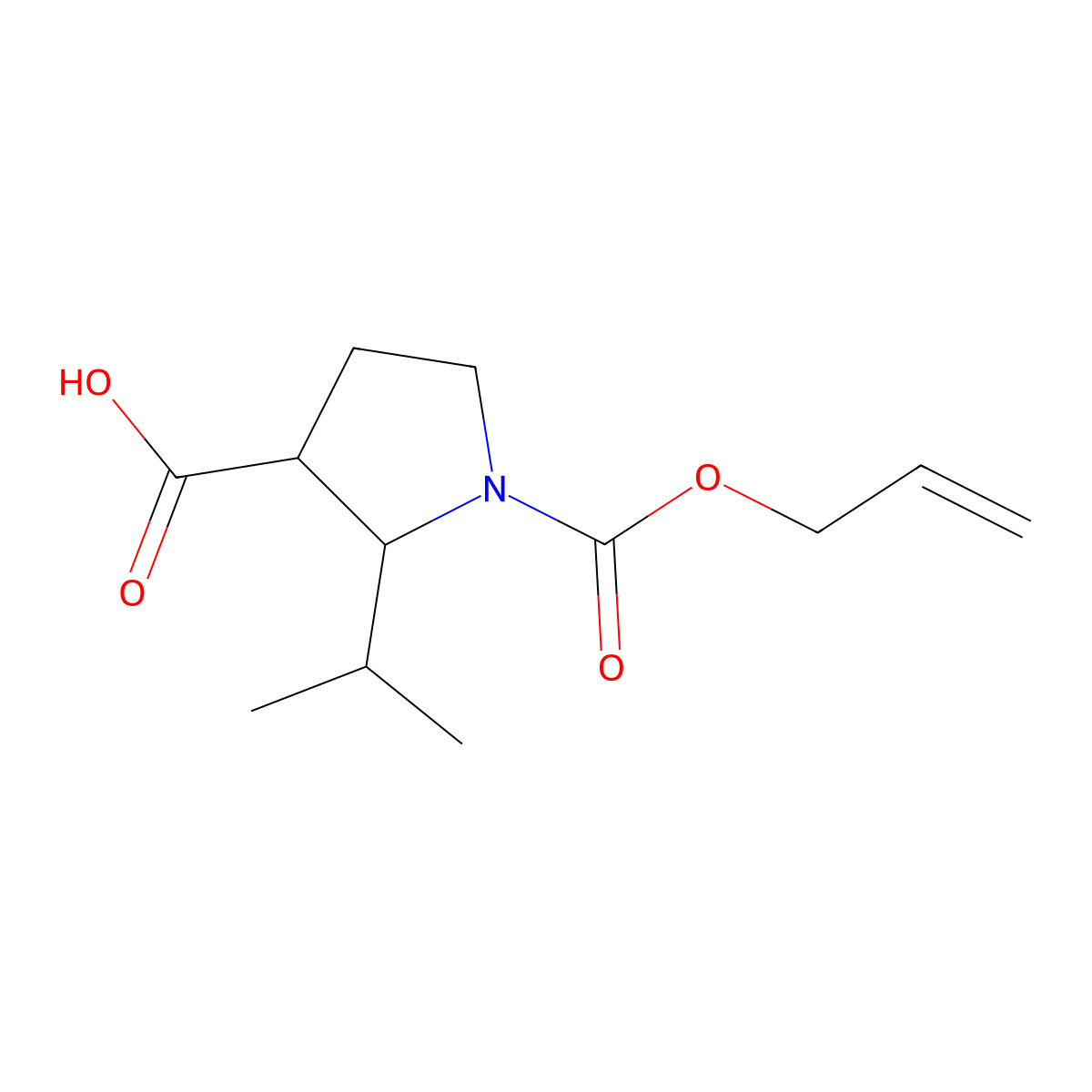 1-[(Prop-2-en-1-yloxy)carbonyl]-2-(propan-2-yl)pyrrolidine-3-carboxylic acid molecular structure, CAS 2680728-14-5
