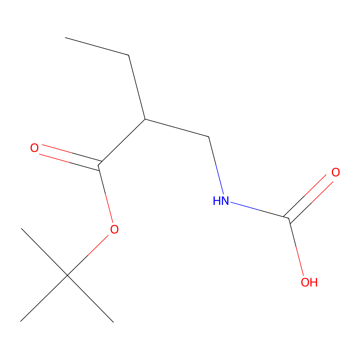 [3-(Tert-butoxy)-2-ethyl-3-oxopropyl]carbamic acid molecular structure, CAS 2680728-20-3