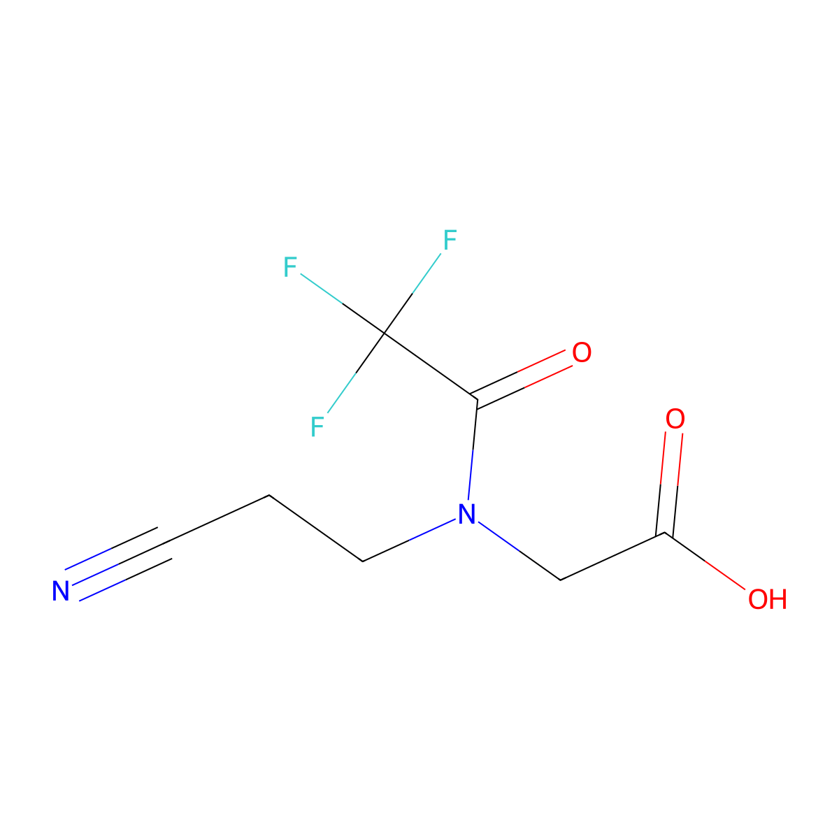 2-[N-(2-cyanoethyl)-2,2,2-trifluoroacetamido]acetic acid molecular structure, CAS 2680728-29-2