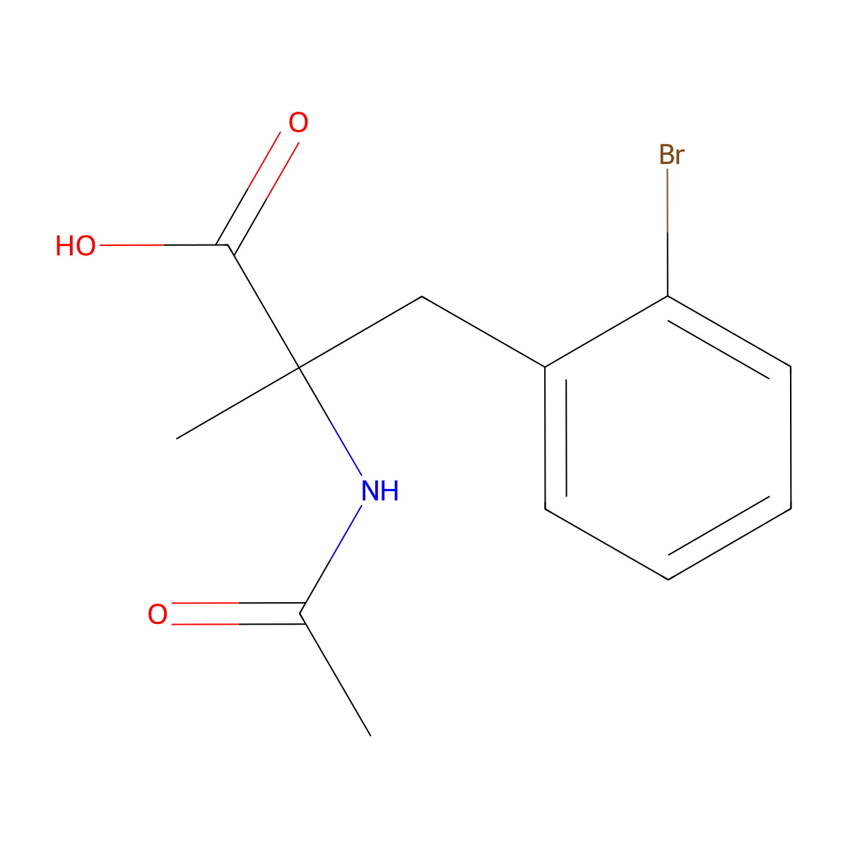 3-(2-Bromophenyl)-2-acetamido-2-methylpropanoic acid molecular structure, CAS 2680728-45-2