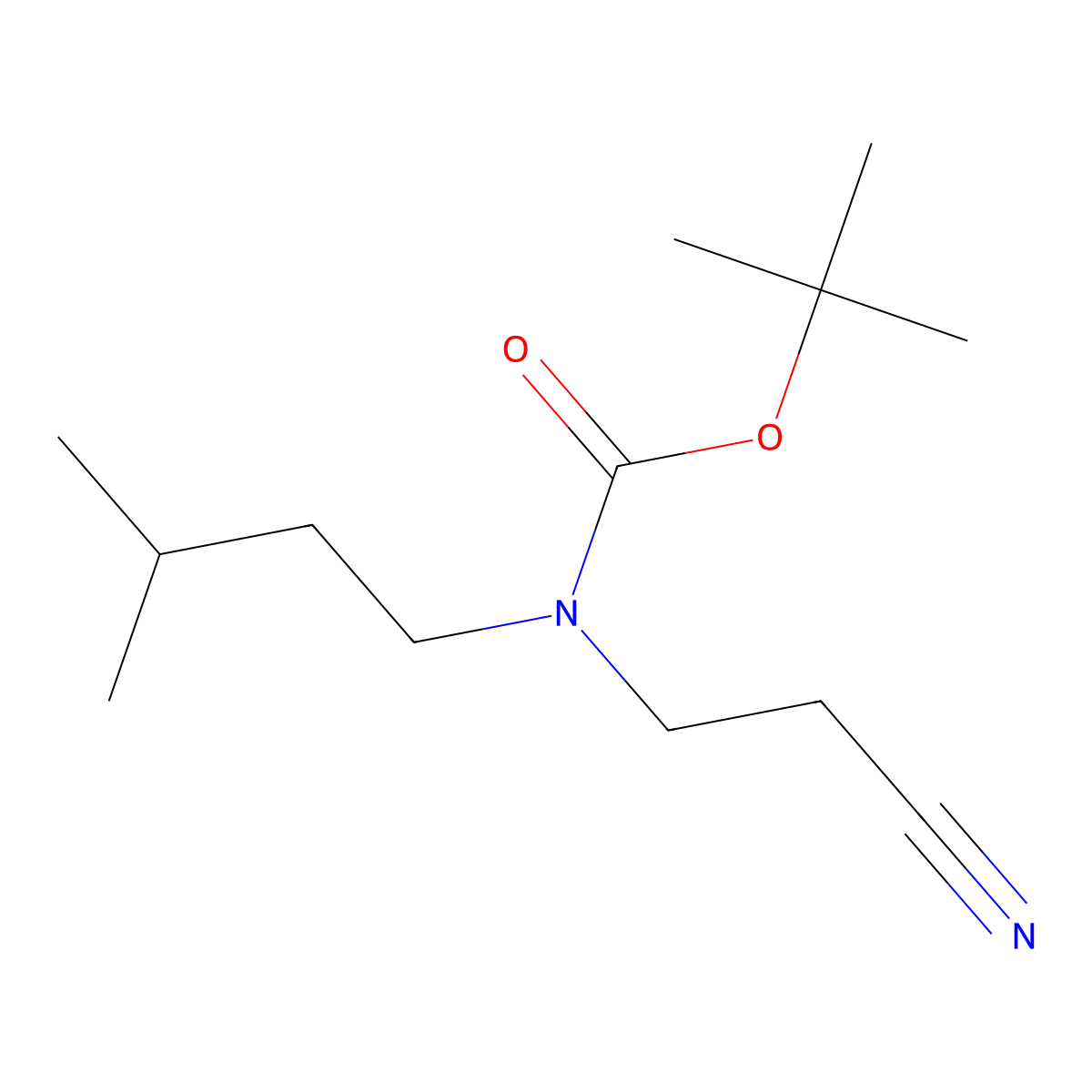 tert-butyl N-(2-cyanoethyl)-N-(3-methylbutyl)carbamate molecular structure, CAS 2680728-58-7