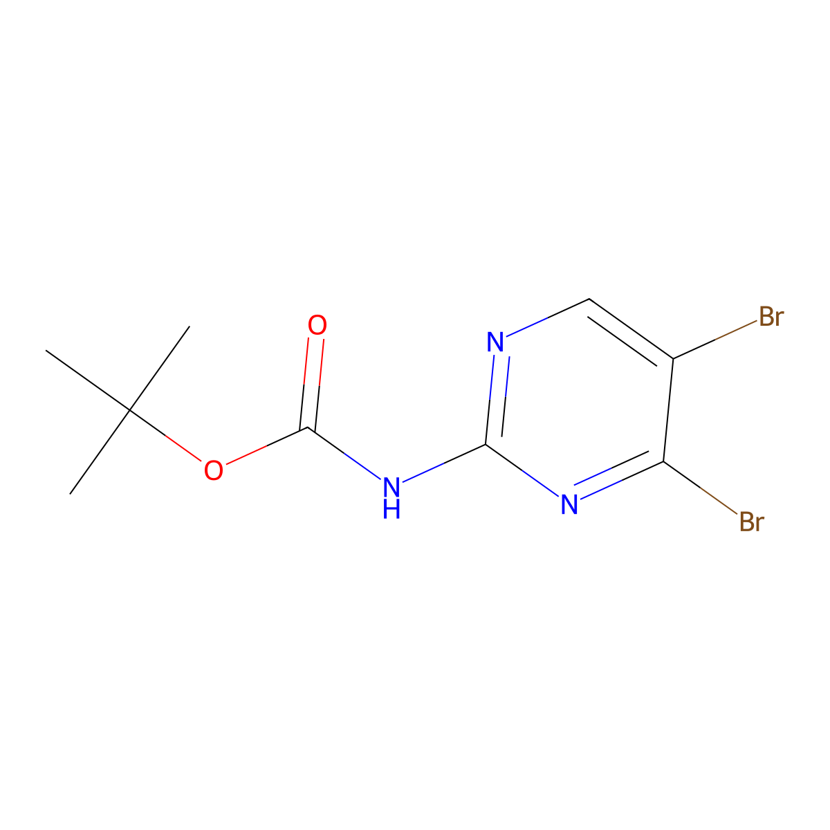 tert-butyl N-(4,5-dibromopyrimidin-2-yl)carbamate molecular structure, CAS 2680728-66-7