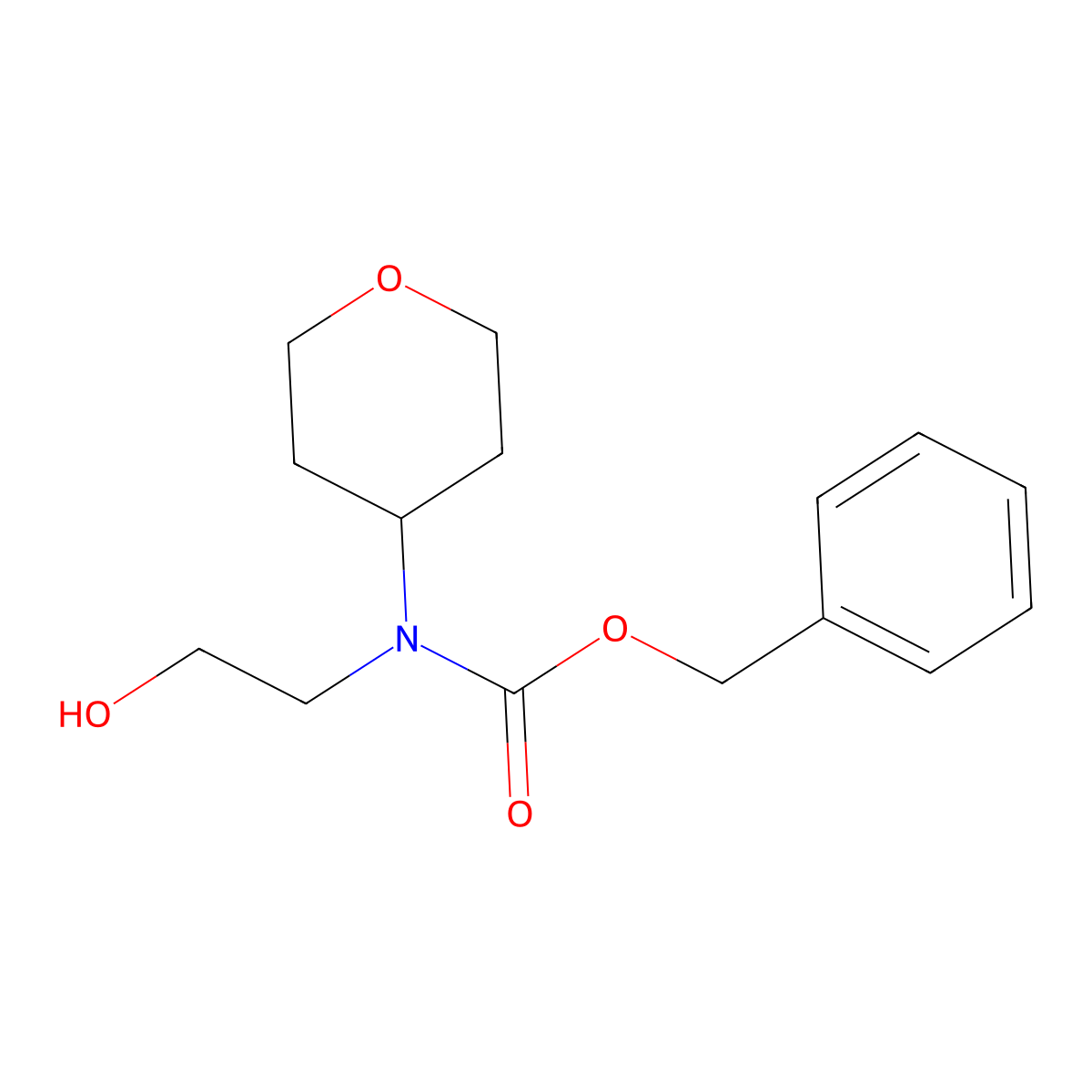 benzyl N-(2-hydroxyethyl)-N-(oxan-4-yl)carbamate molecular structure, CAS 2680728-79-2