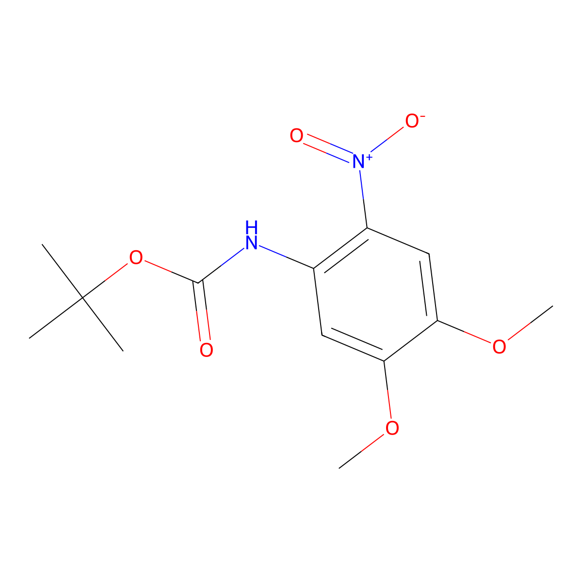 tert-butyl N-(4,5-dimethoxy-2-nitrophenyl)carbamate molecular structure, CAS 2680728-81-6