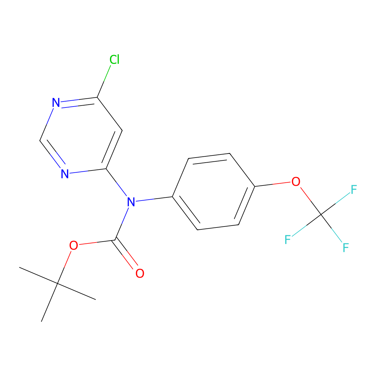 tert-butyl N-(6-chloropyrimidin-4-yl)-N-[4-(trifluoromethoxy)phenyl]carbamate molecular structure, CAS 2680728-85-0