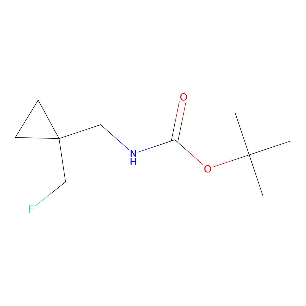 tert-butyl N-{[1-(fluoromethyl)cyclopropyl]methyl}carbamate molecular structure, CAS 2680728-88-3