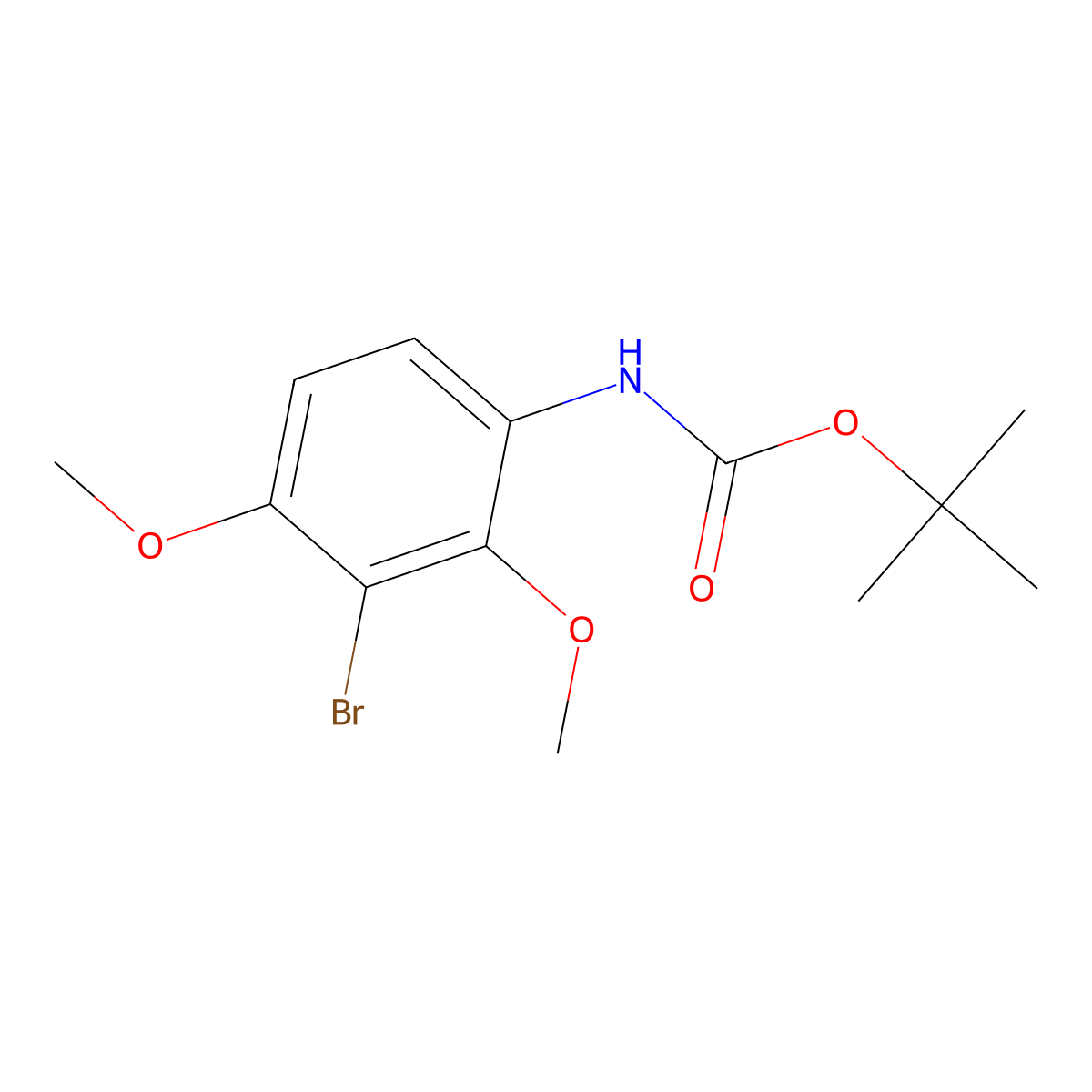 tert-butyl N-(3-bromo-2,4-dimethoxyphenyl)carbamate molecular structure, CAS 2680728-93-0