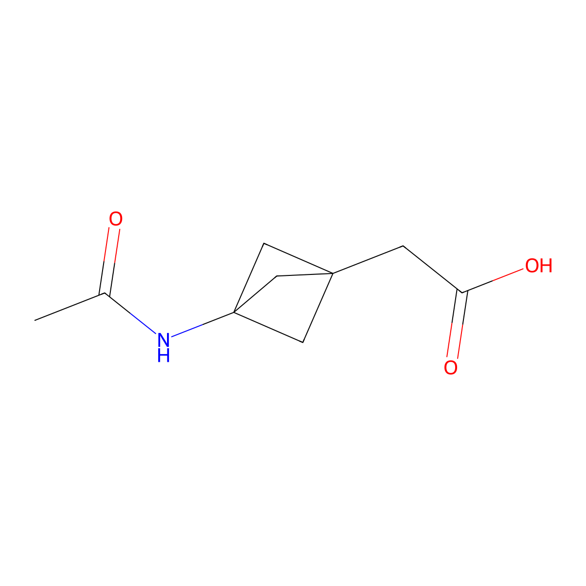 2-{3-Acetamidobicyclo[1.1.1]pentan-1-yl}acetic acid molecular structure, CAS 2680728-94-1