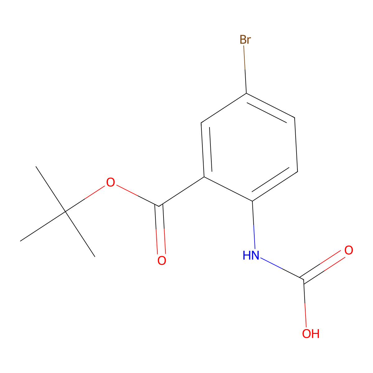 {4-Bromo-2-[(tert-butoxy)carbonyl]phenyl}carbamic acid molecular structure, CAS 2680729-02-4