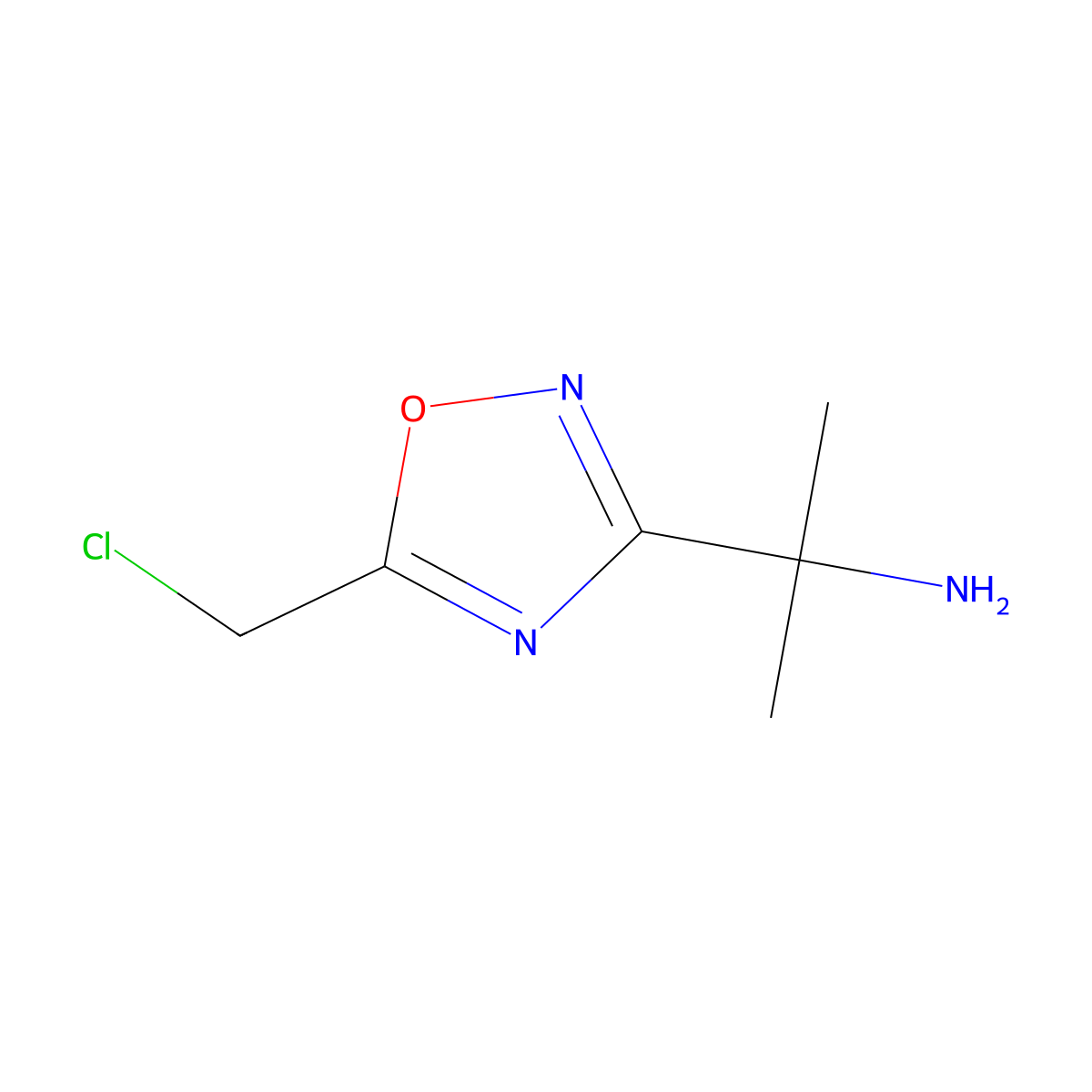 2-[5-(Chloromethyl)-1,2,4-oxadiazol-3-yl]propan-2-amine molecular structure, CAS 2680729-16-0