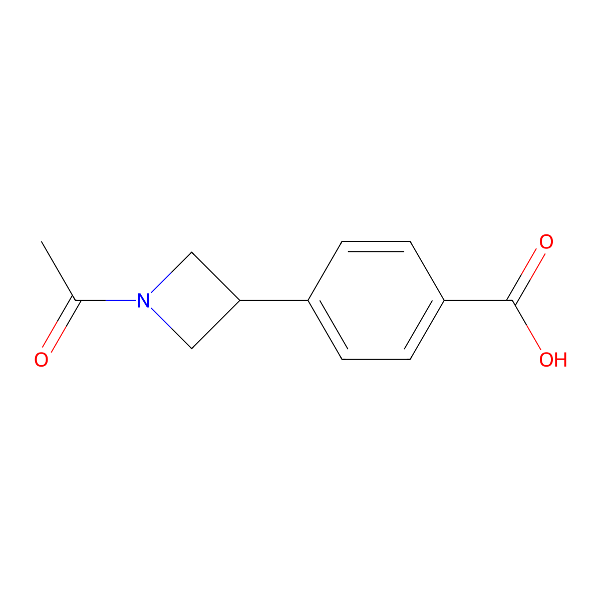 4-(1-Acetylazetidin-3-yl)benzoic acid molecular structure, CAS 2680729-23-9
