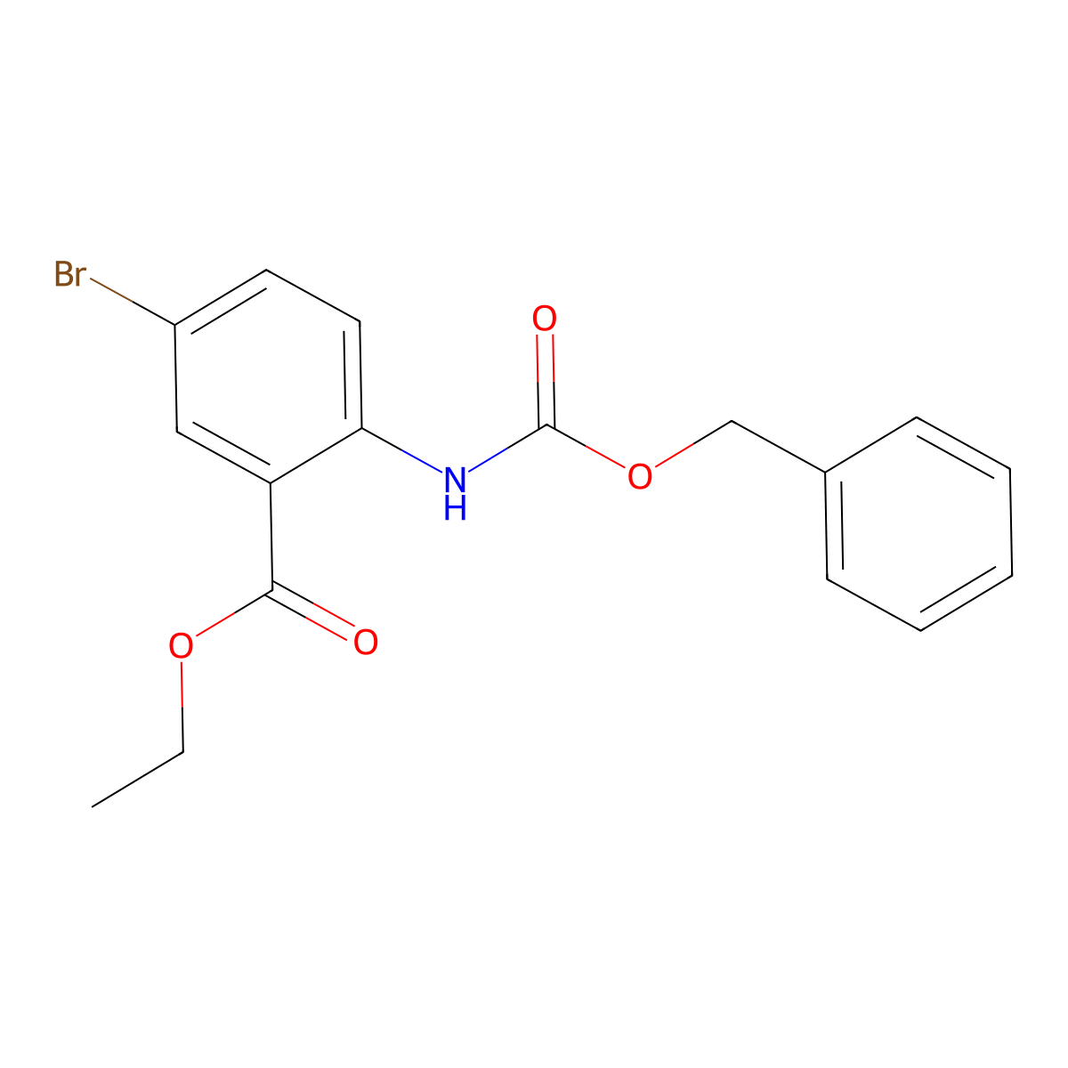 Ethyl 2-{[(benzyloxy)carbonyl]amino}-5-bromobenzoate molecular structure, CAS 2680729-37-5