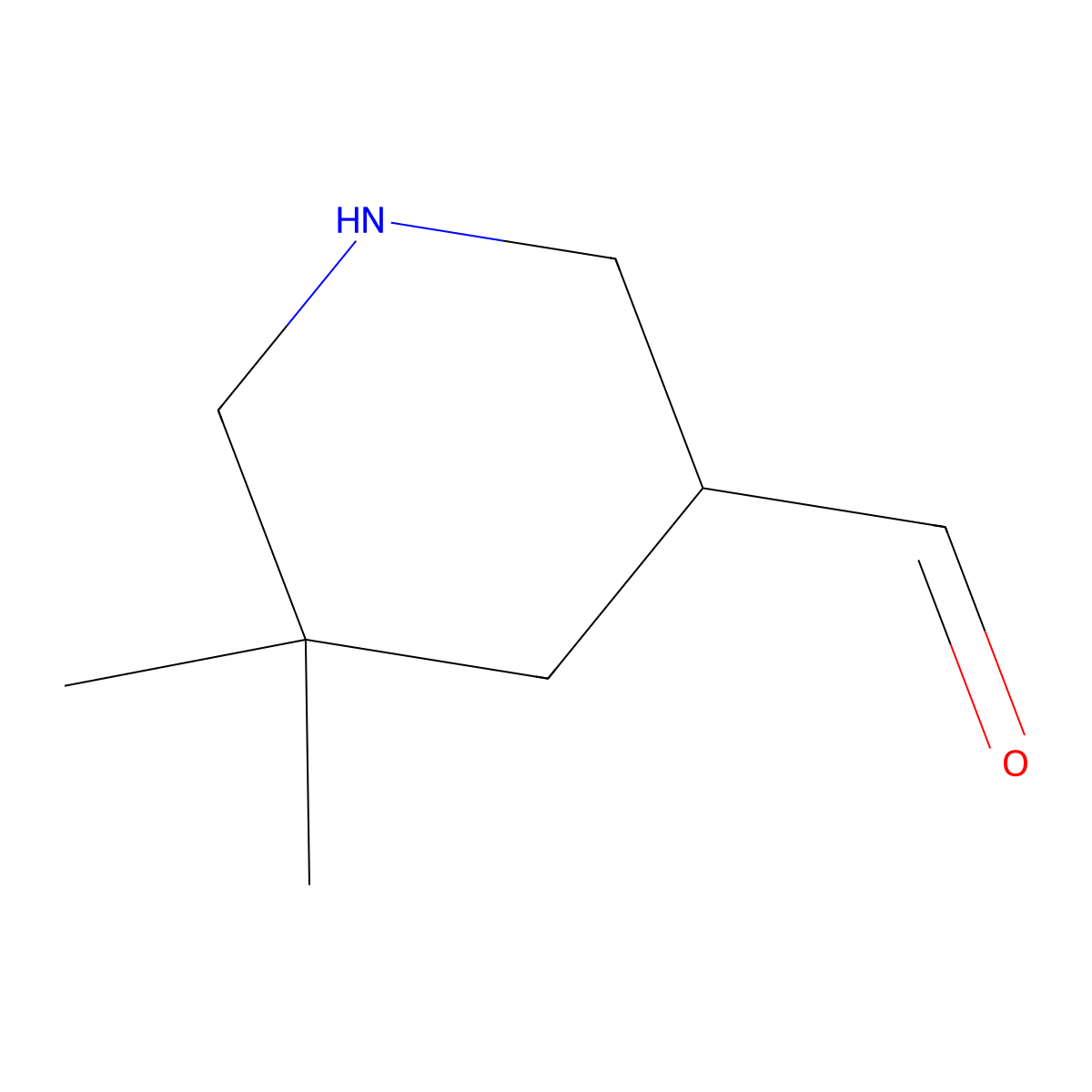 5,5-Dimethylpiperidine-3-carbaldehyde molecular structure, CAS 2680729-49-9