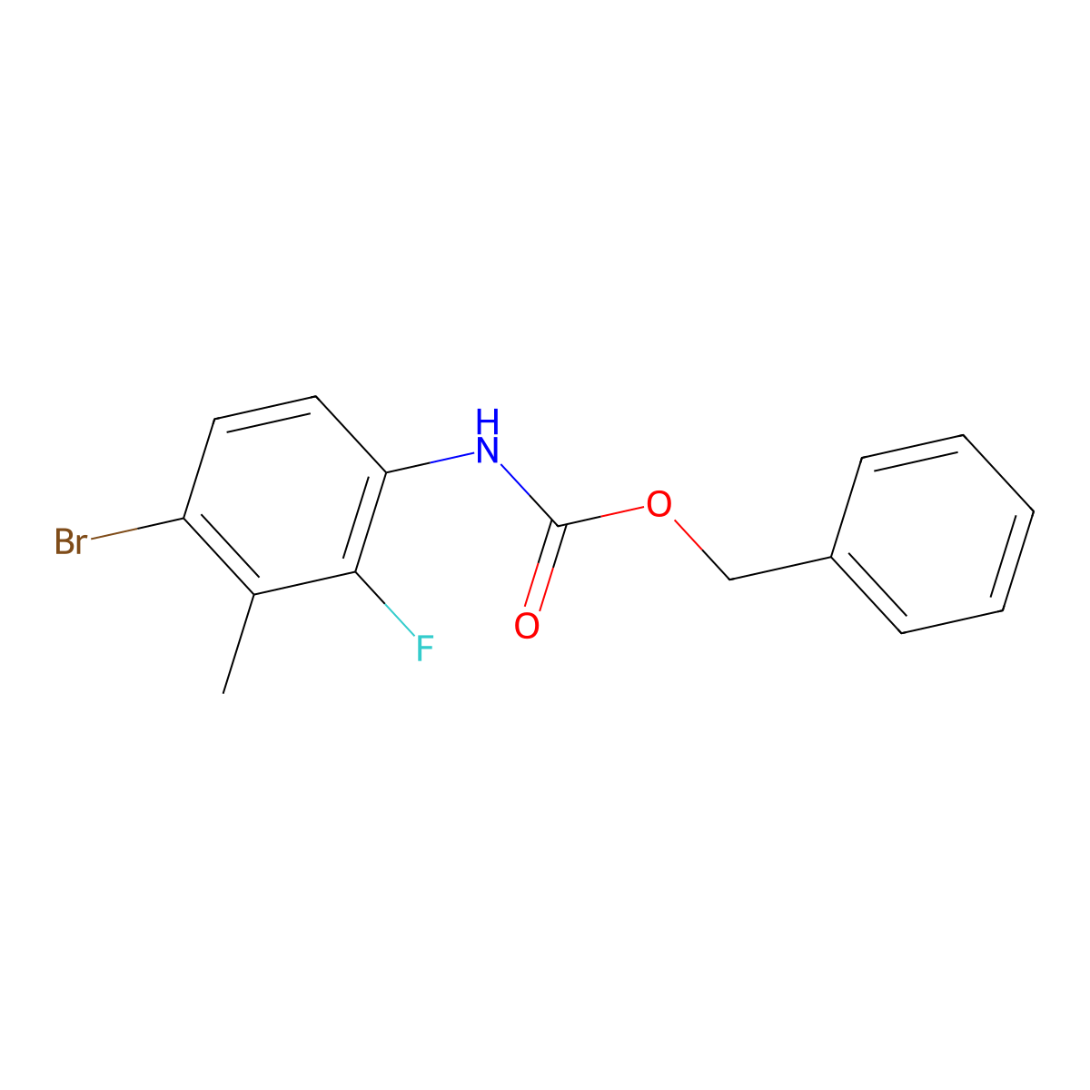 benzyl N-(4-bromo-2-fluoro-3-methylphenyl)carbamate molecular structure, CAS 2680729-50-2