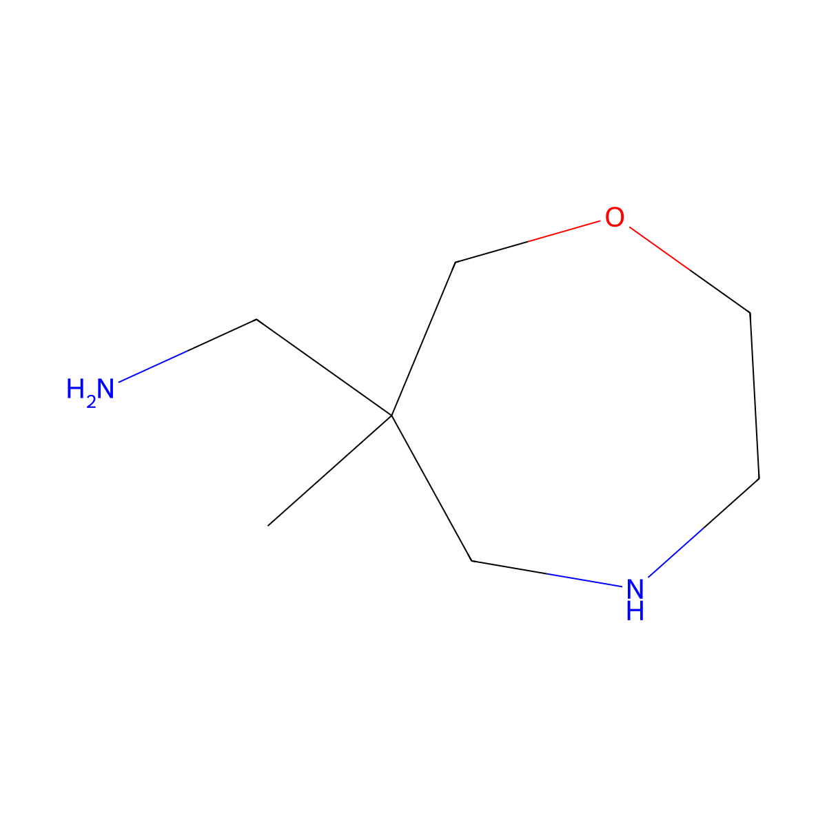 1-(6-Methyl-1,4-oxazepan-6-yl)methanamine molecular structure, CAS 2680729-53-5