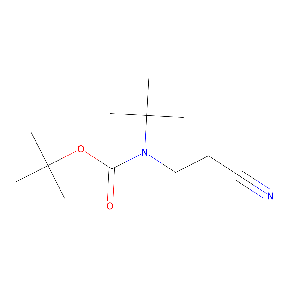 tert-butyl N-tert-butyl-N-(2-cyanoethyl)carbamate molecular structure, CAS 2680729-56-8