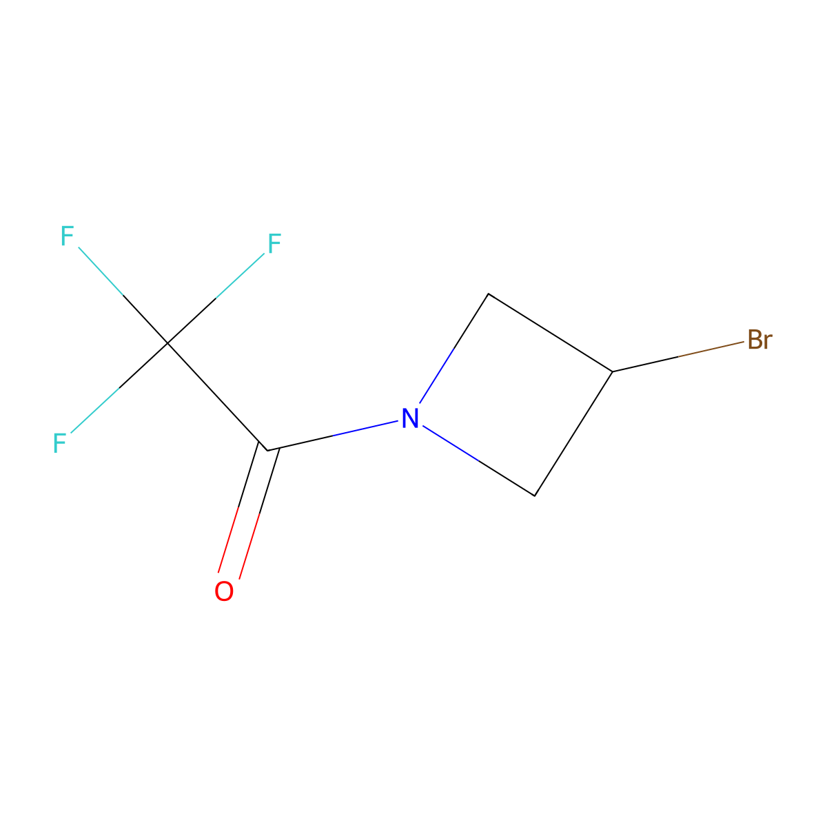 1-(3-Bromoazetidin-1-yl)-2,2,2-trifluoroethan-1-one molecular structure, CAS 2680729-64-8