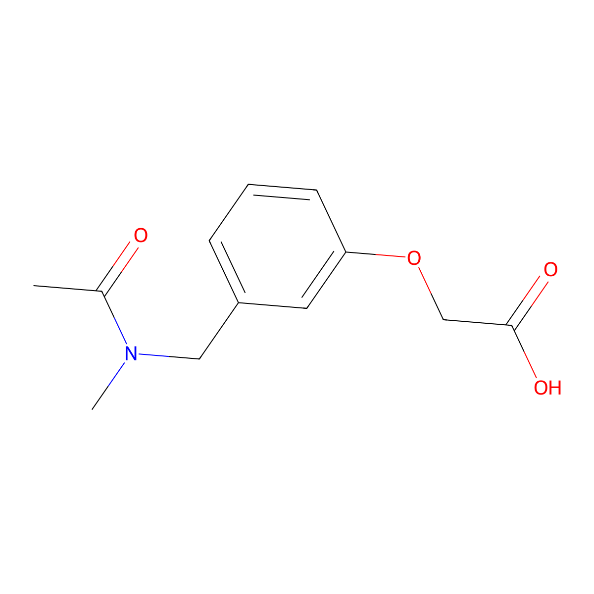 2-{3-[(N-methylacetamido)methyl]phenoxy}acetic acid molecular structure, CAS 2680729-65-9