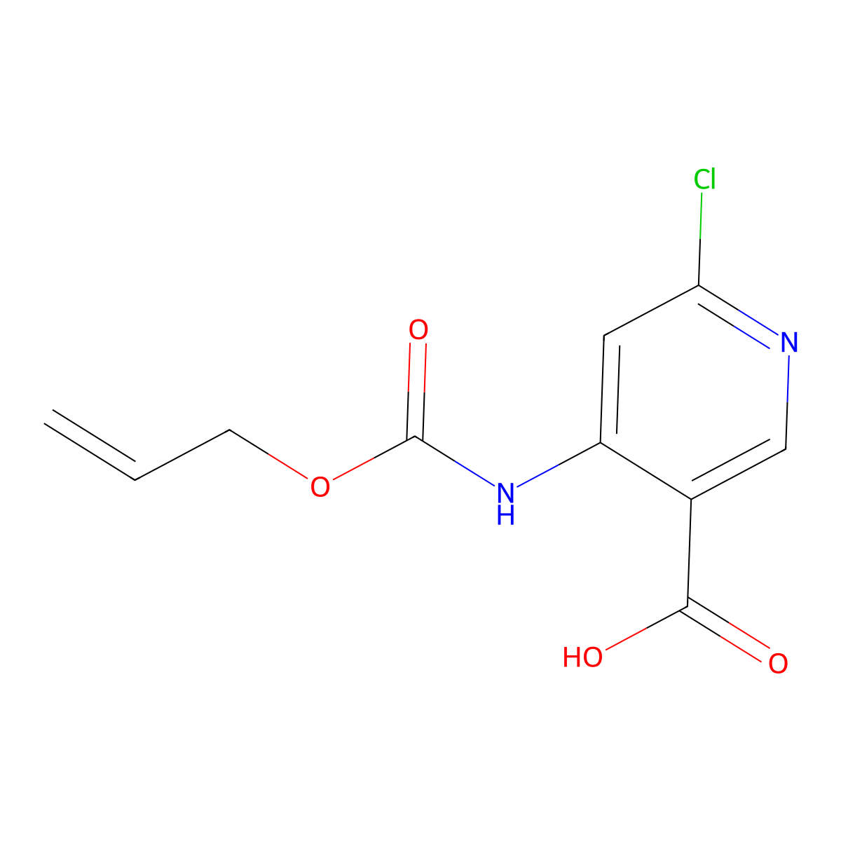 6-Chloro-4-{[(prop-2-en-1-yloxy)carbonyl]amino}pyridine-3-carboxylic acid molecular structure, CAS 2680729-81-9