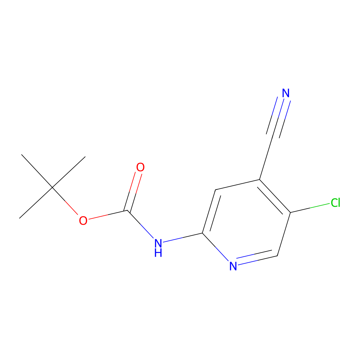 tert-butyl N-(5-chloro-4-cyanopyridin-2-yl)carbamate molecular structure, CAS 2680729-86-4