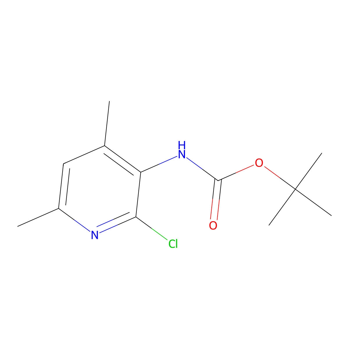 tert-butyl N-(2-chloro-4,6-dimethylpyridin-3-yl)carbamate molecular structure, CAS 2680729-87-5