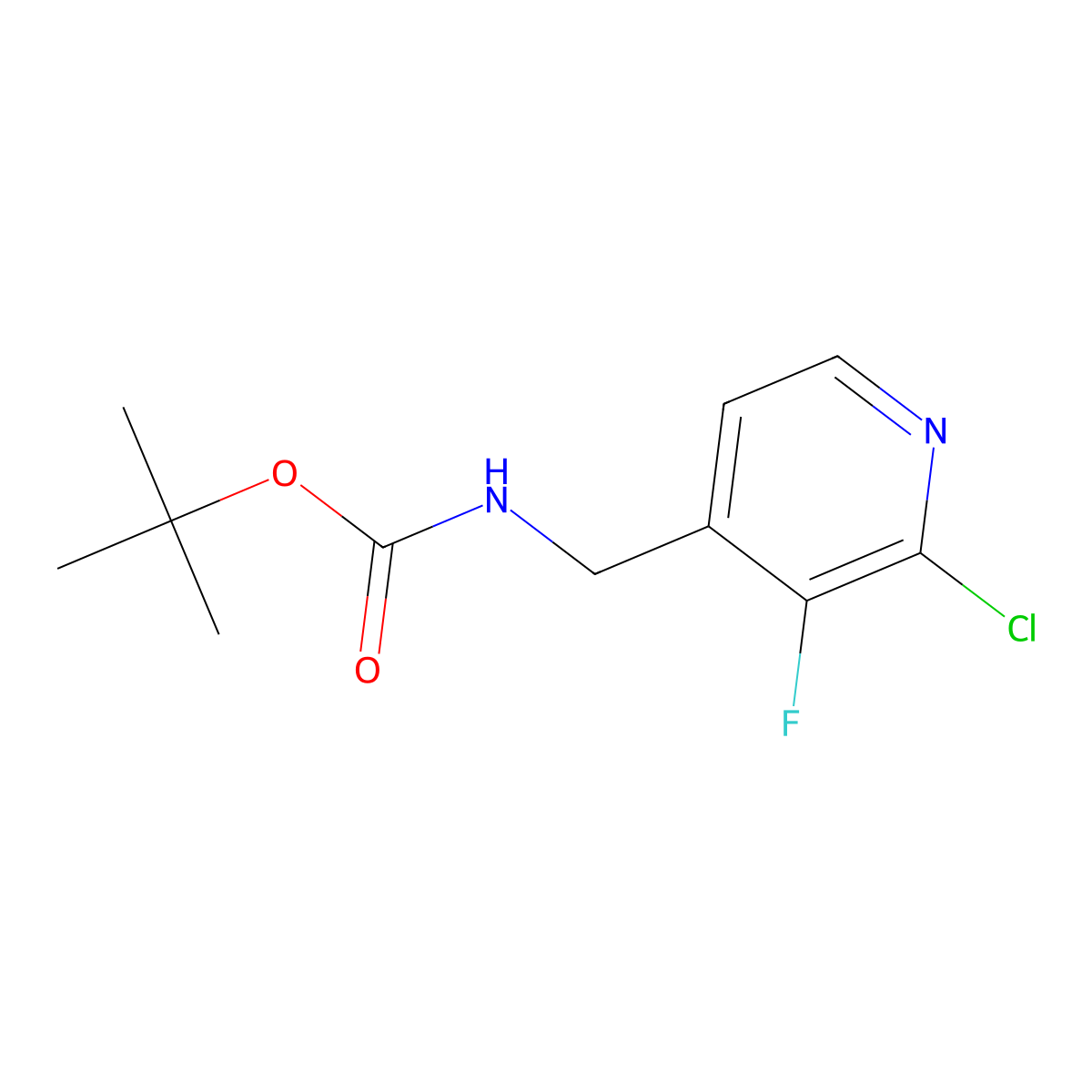 tert-butyl N-[(2-chloro-3-fluoropyridin-4-yl)methyl]carbamate molecular structure, CAS 2680729-90-0