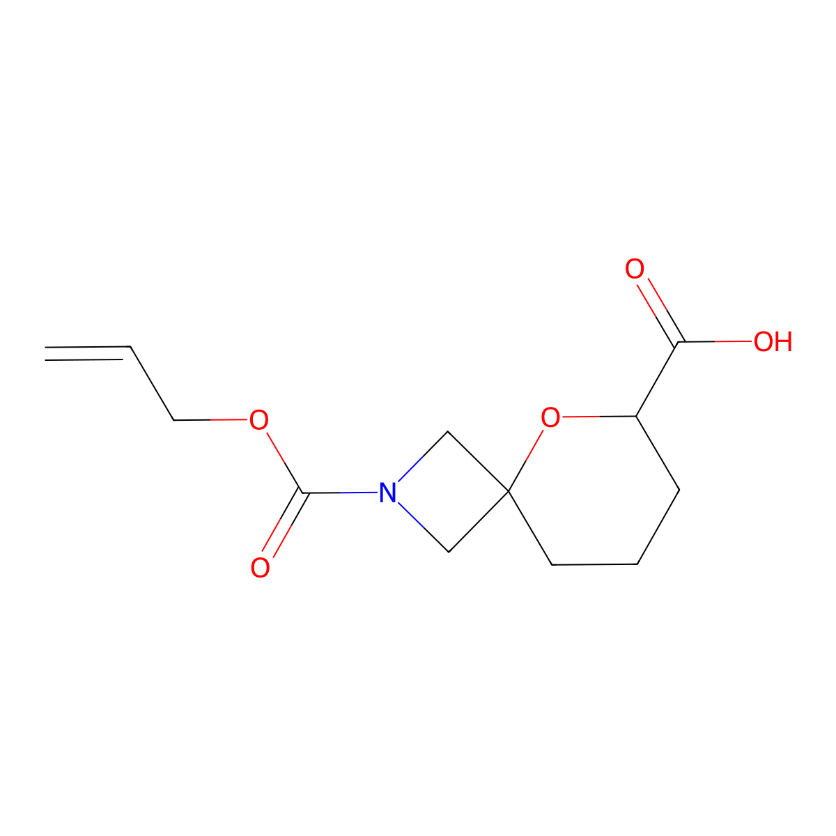 2-[(Prop-2-en-1-yloxy)carbonyl]-5-oxa-2-azaspiro[3.5]nonane-6-carboxylic acid molecular structure, CAS 2680730-02-1