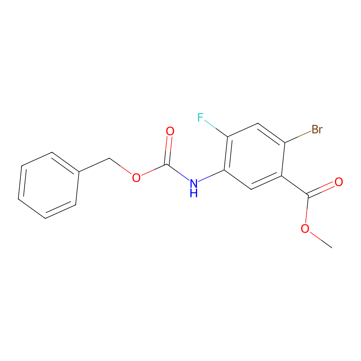 Methyl 5-{[(benzyloxy)carbonyl]amino}-2-bromo-4-fluorobenzoate molecular structure, CAS 2680730-12-3