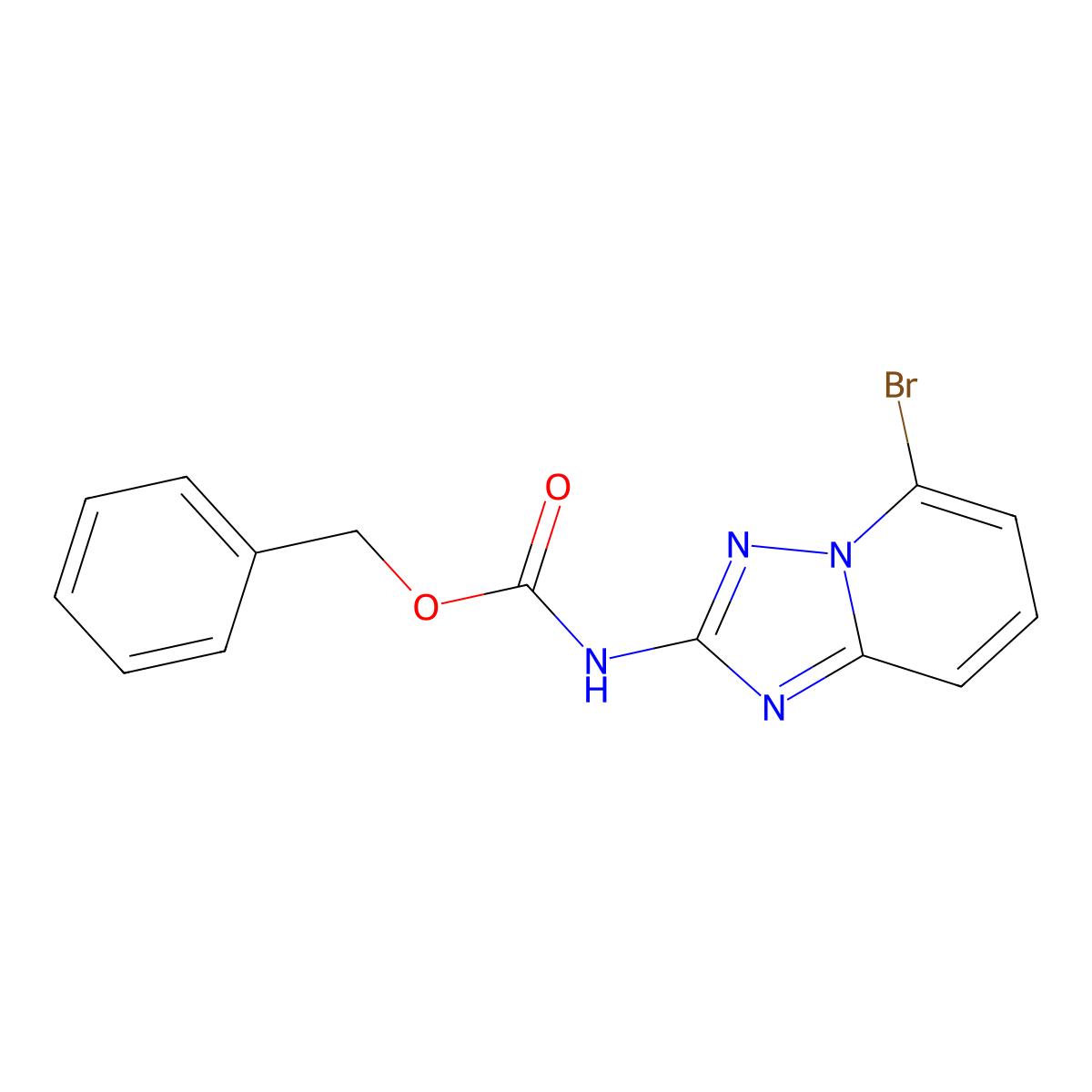 benzyl N-{5-bromo-[1,2,4]triazolo[1,5-a]pyridin-2-yl}carbamate molecular structure, CAS 2680730-29-2