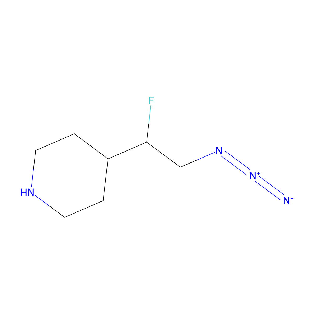 4-(2-Azido-1-fluoroethyl)piperidine molecular structure, CAS 2680730-45-2