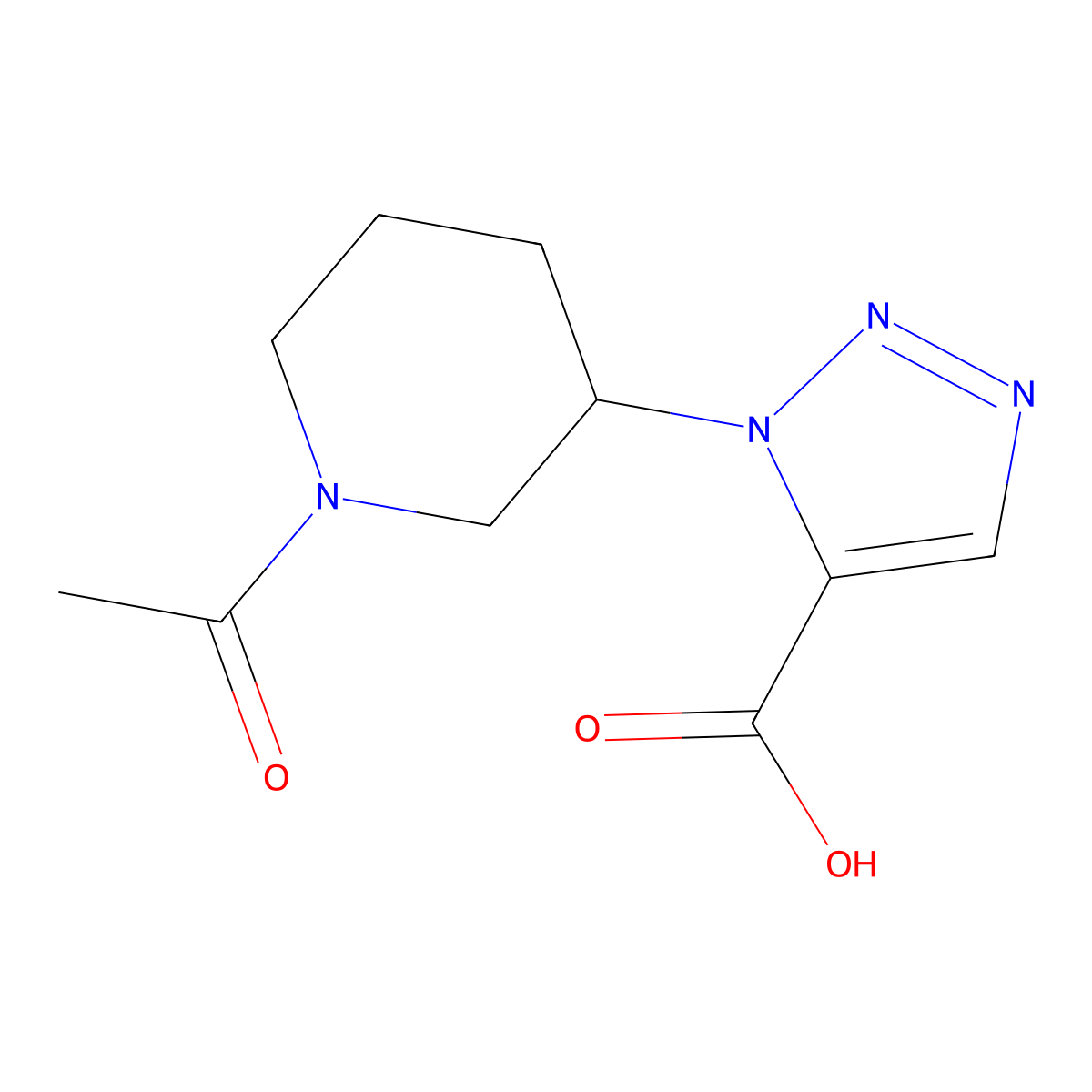 1-(1-acetylpiperidin-3-yl)-1H-1,2,3-triazole-5-carboxylic acid molecular structure, CAS 2680730-50-9