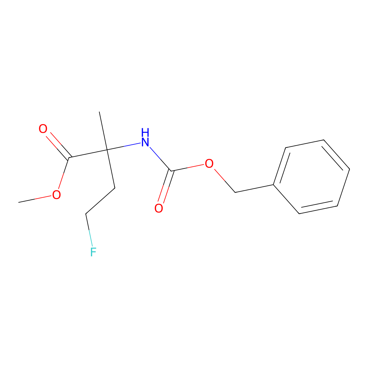 Methyl 2-{[(benzyloxy)carbonyl]amino}-4-fluoro-2-methylbutanoate molecular structure, CAS 2680730-52-1