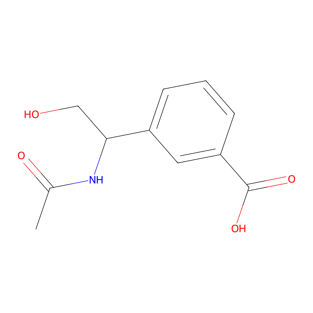 3-(1-Acetamido-2-hydroxyethyl)benzoic acid molecular structure, CAS 2680730-63-4