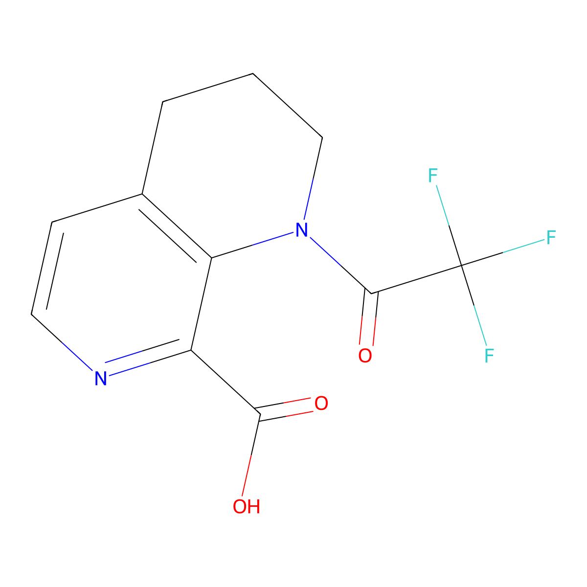 1-(2,2,2-Trifluoroacetyl)-1,2,3,4-tetrahydro-1,7-naphthyridine-8-carboxylic acid molecular structure, CAS 2680730-68-9