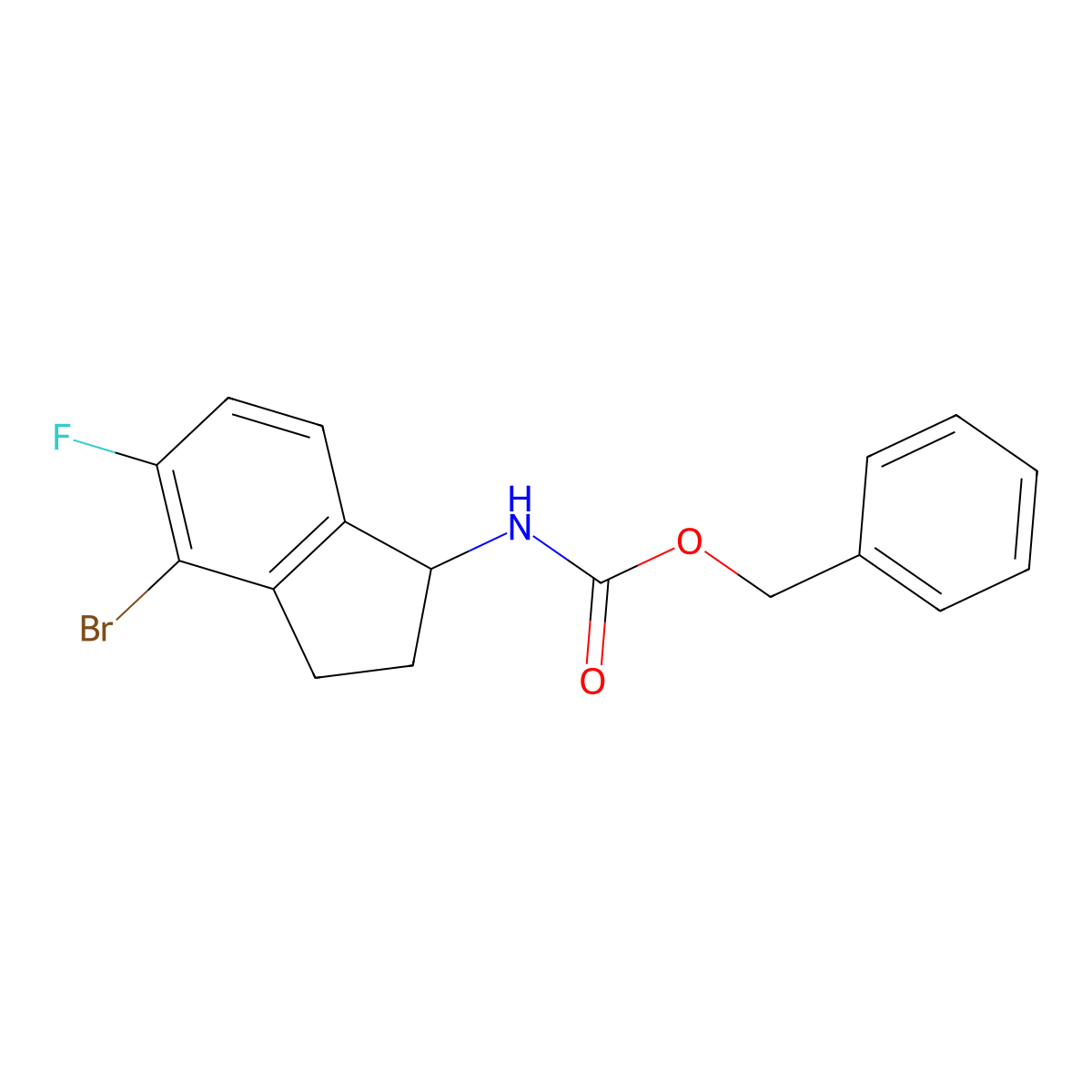 benzyl N-(4-bromo-5-fluoro-2,3-dihydro-1H-inden-1-yl)carbamate molecular structure, CAS 2680730-69-0