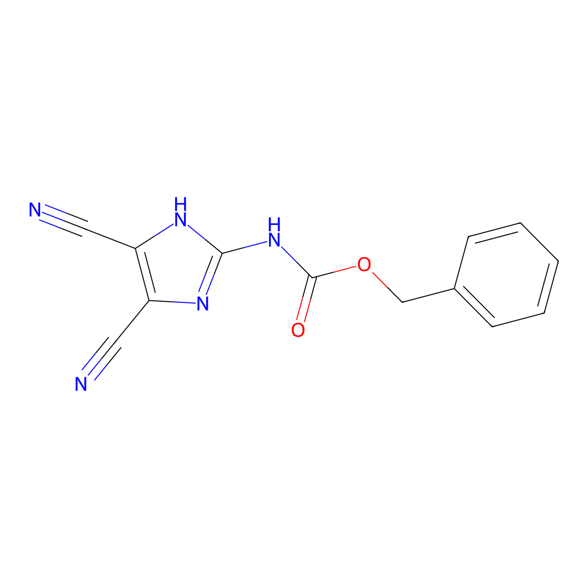 benzyl N-(4,5-dicyano-1H-imidazol-2-yl)carbamate molecular structure, CAS 2680730-75-8