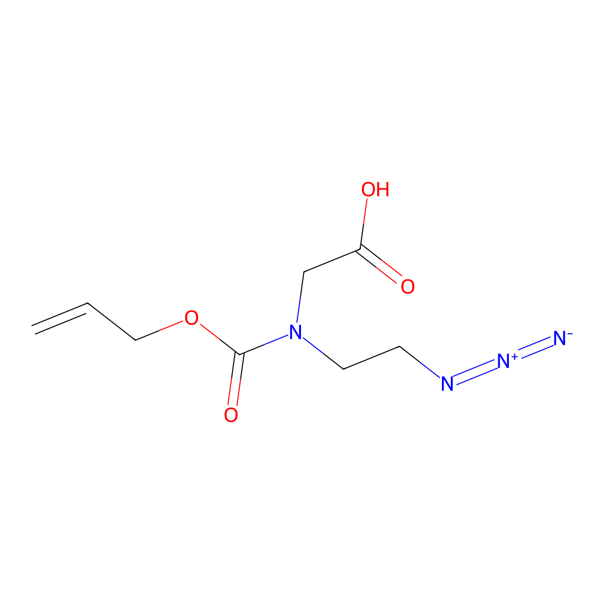 2-[(2-Azidoethyl)[(prop-2-en-1-yloxy)carbonyl]amino]acetic acid molecular structure, CAS 2680730-82-7