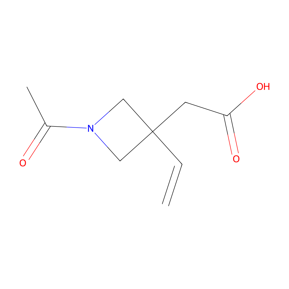 2-(1-Acetyl-3-ethenylazetidin-3-yl)acetic acid molecular structure, CAS 2680730-87-2