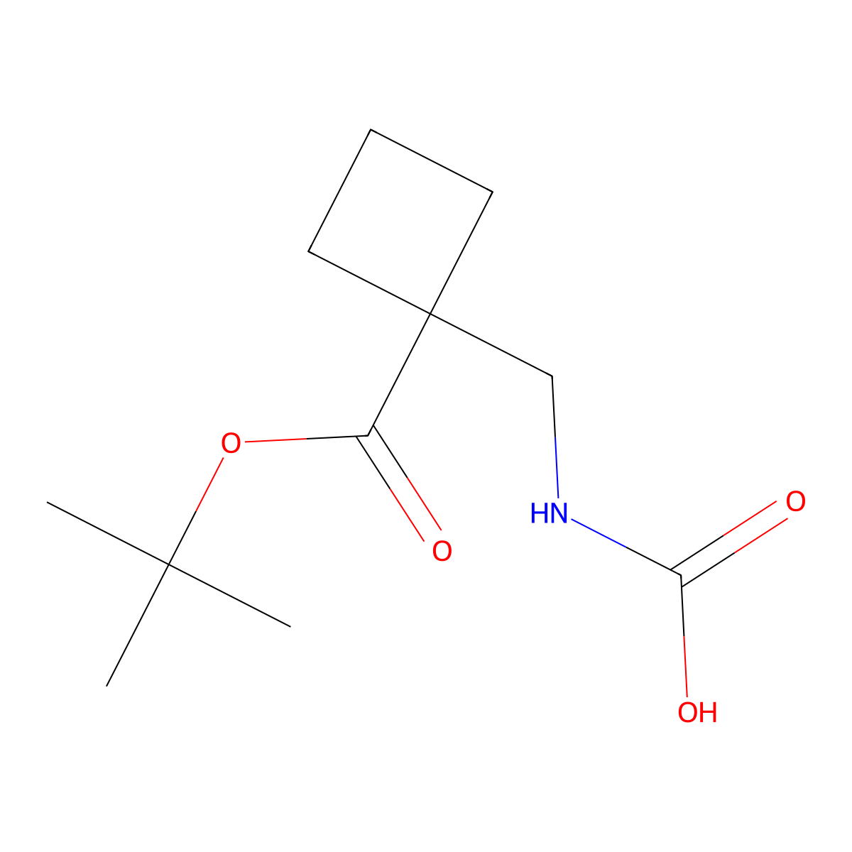 ({1-[(Tert-butoxy)carbonyl]cyclobutyl}methyl)carbamic acid molecular structure, CAS 2680730-92-9