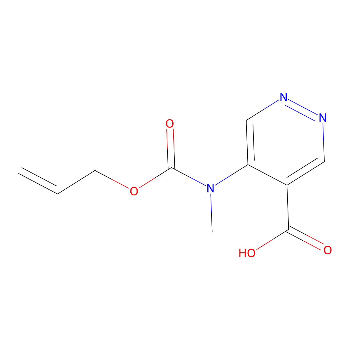 5-{Methyl[(prop-2-en-1-yloxy)carbonyl]amino}pyridazine-4-carboxylic acid molecular structure, CAS 2680731-00-2