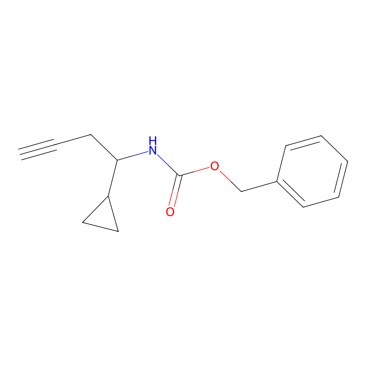 benzyl N-(1-cyclopropylbut-3-yn-1-yl)carbamate molecular structure, CAS 2680731-05-7