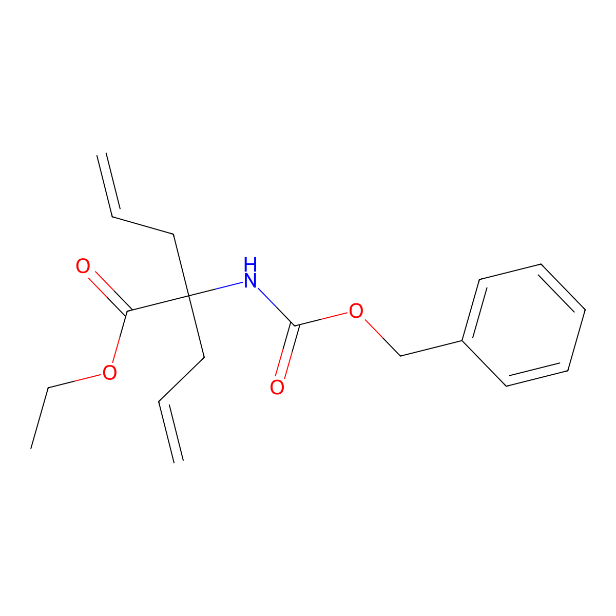 Ethyl 2-{[(benzyloxy)carbonyl]amino}-2-(prop-2-en-1-yl)pent-4-enoate molecular structure, CAS 2680731-07-9