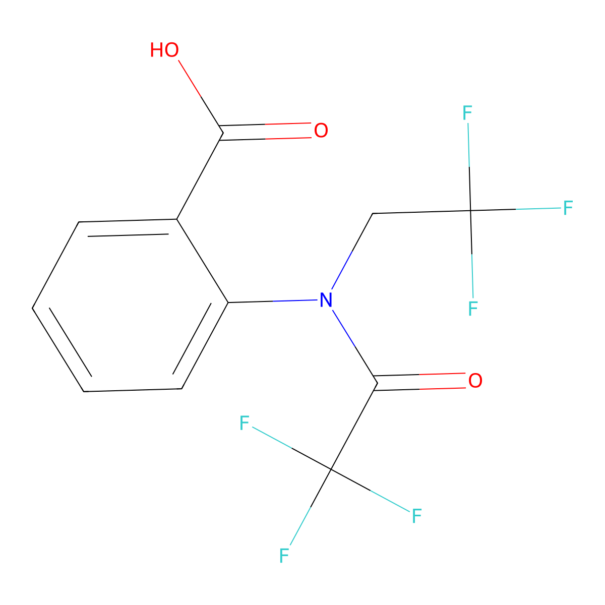 2-[2,2,2-trifluoro-N-(2,2,2-trifluoroethyl)acetamido]benzoic acid molecular structure, CAS 2680731-08-0