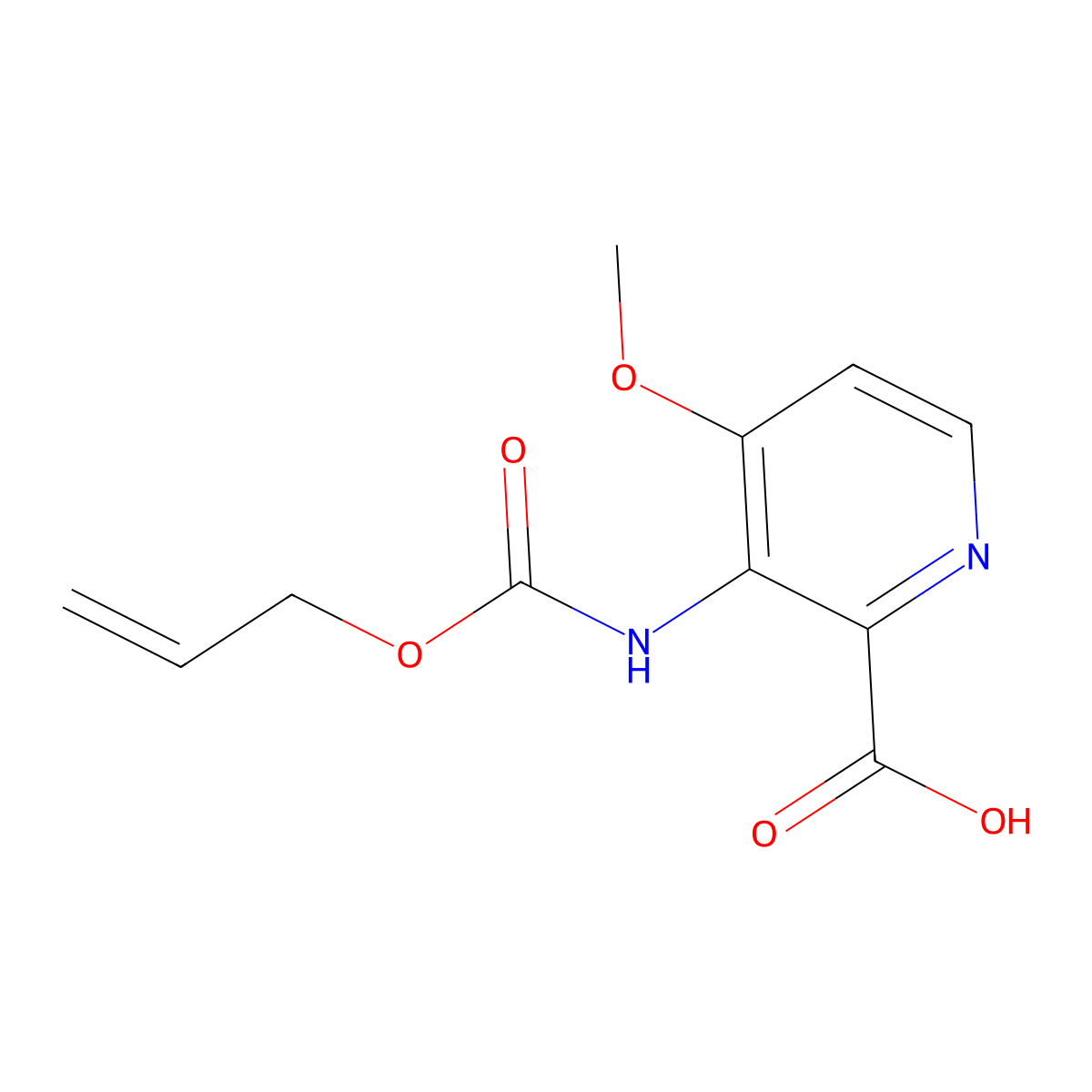 4-Methoxy-3-{[(prop-2-en-1-yloxy)carbonyl]amino}pyridine-2-carboxylic acid molecular structure, CAS 2680731-11-5