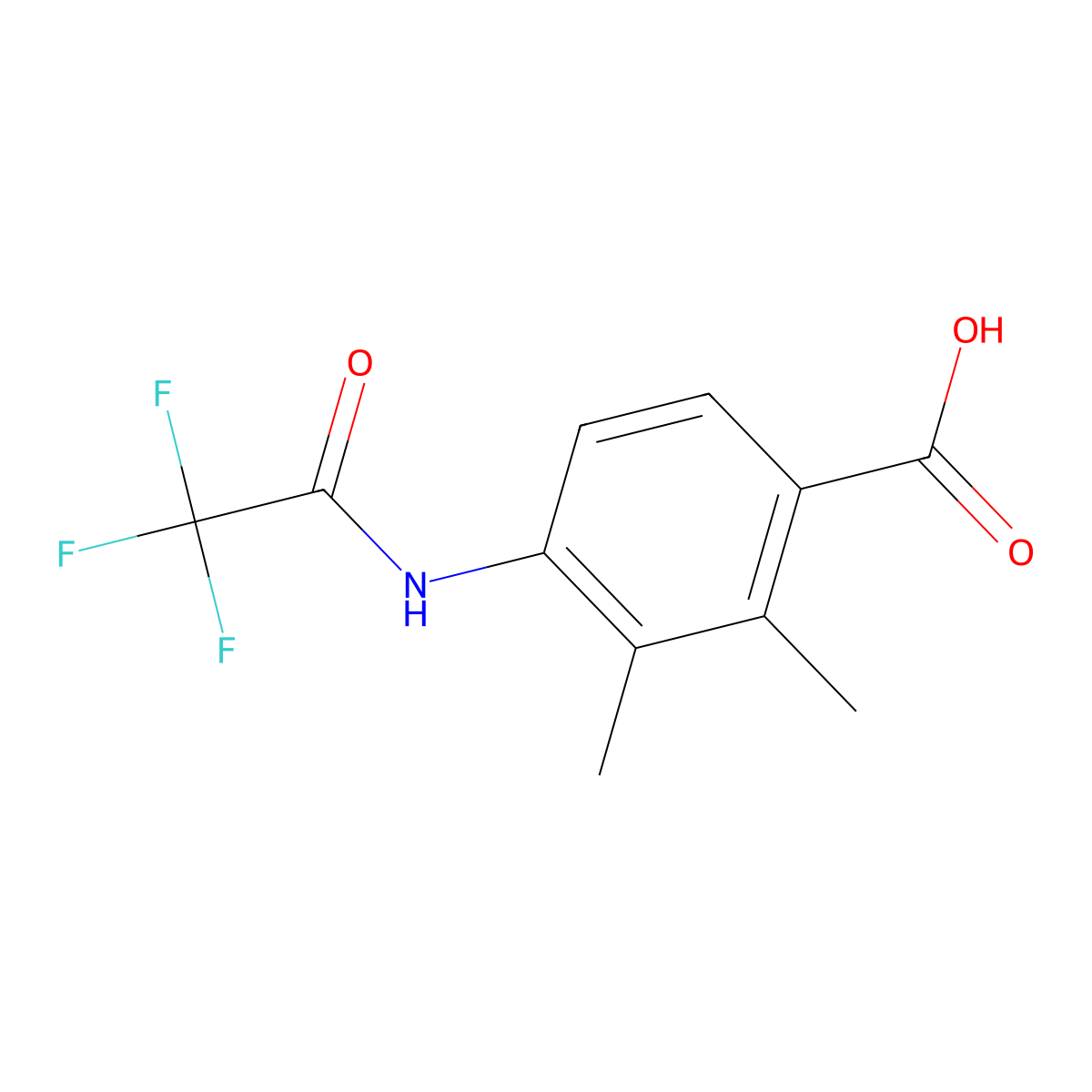 2,3-Dimethyl-4-(2,2,2-trifluoroacetamido)benzoic acid molecular structure, CAS 2680731-28-4