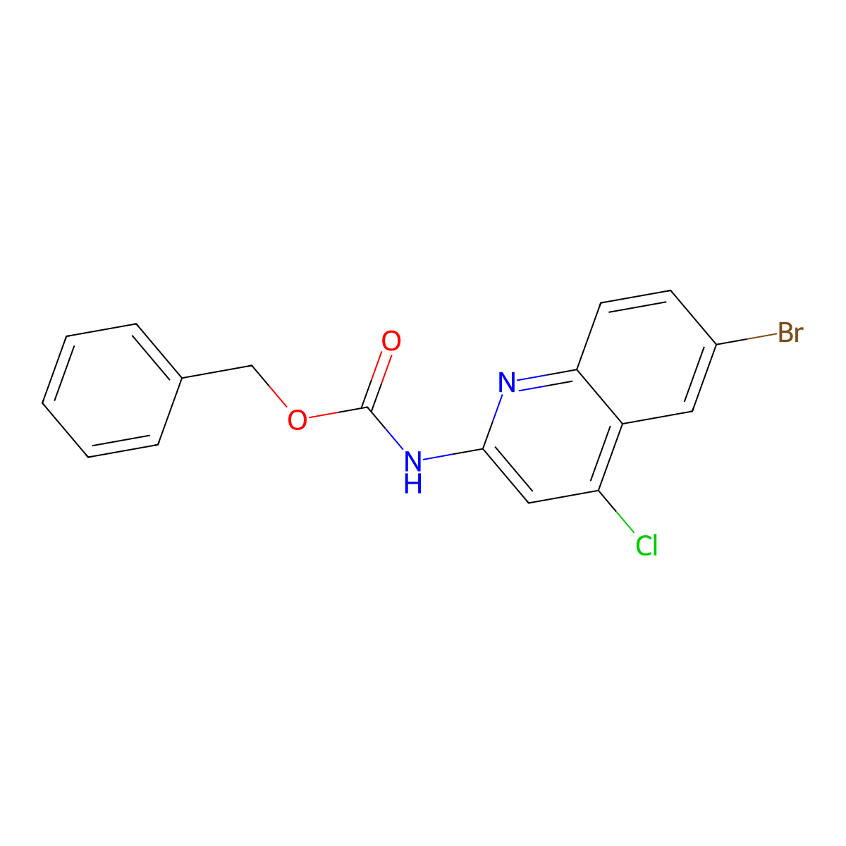 benzyl N-(6-bromo-4-chloroquinolin-2-yl)carbamate molecular structure, CAS 2680731-37-5