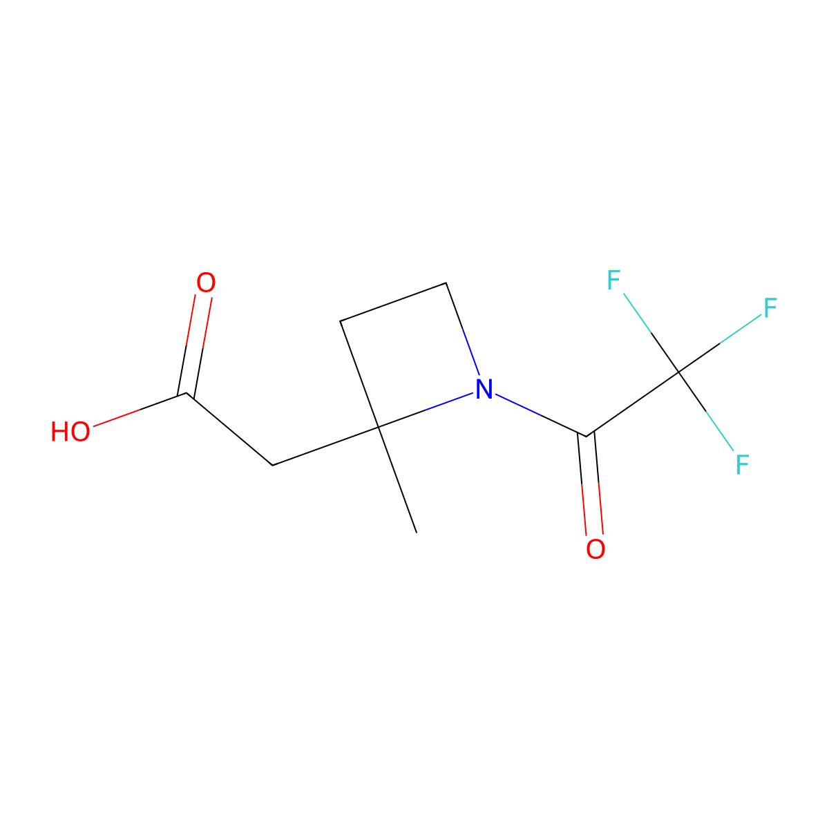 2-[2-Methyl-1-(2,2,2-trifluoroacetyl)azetidin-2-yl]acetic acid molecular structure, CAS 2680731-38-6