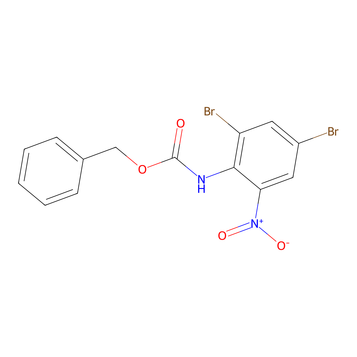 benzyl N-(2,4-dibromo-6-nitrophenyl)carbamate molecular structure, CAS 2680731-40-0