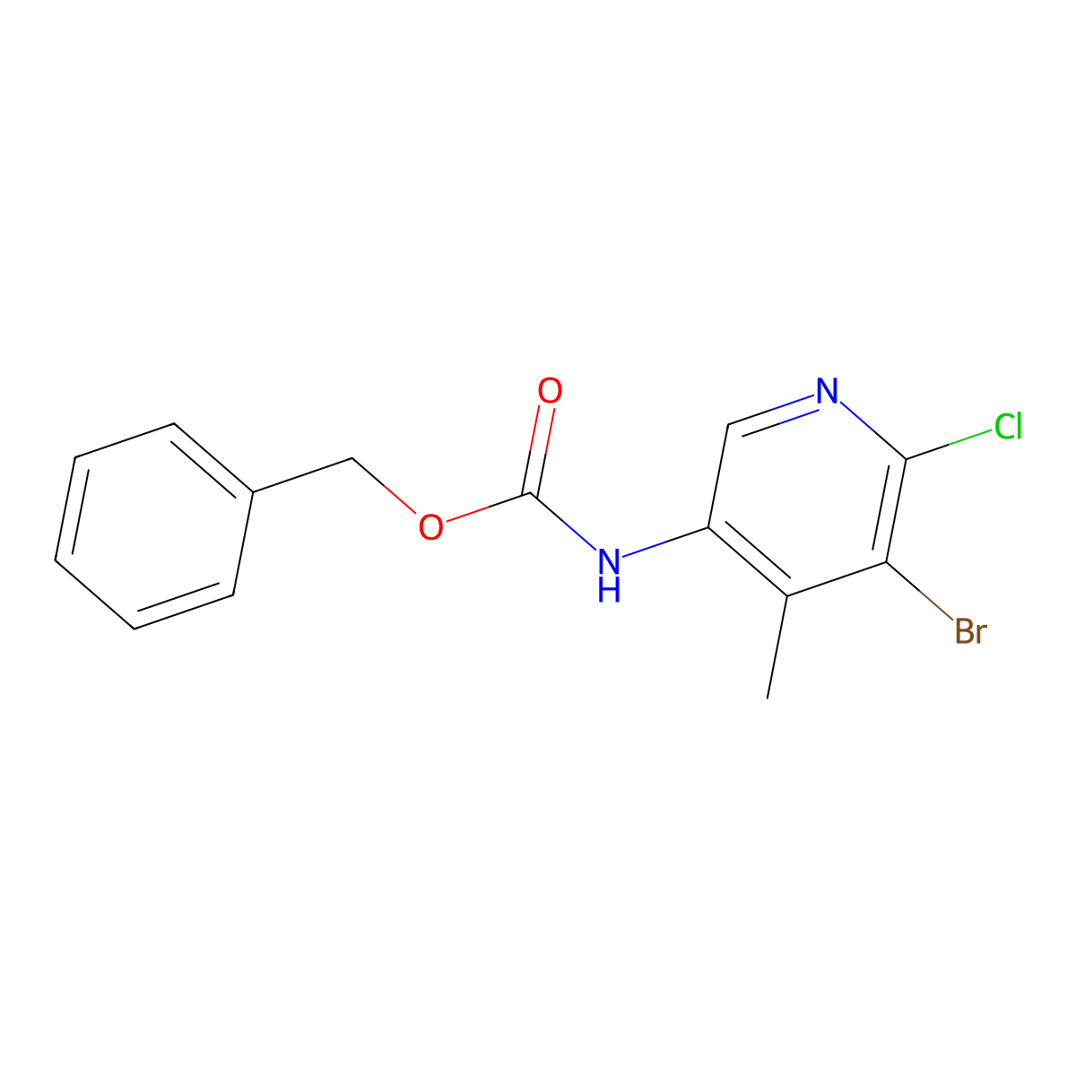 benzyl N-(5-bromo-6-chloro-4-methylpyridin-3-yl)carbamate molecular structure, CAS 2680731-45-5